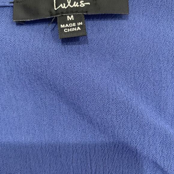 Lulu's Dress M Heart Of Marigold Wrap Denim Maxi Gauzy Rayon Flowy Minimalist - Picture 9 of 14